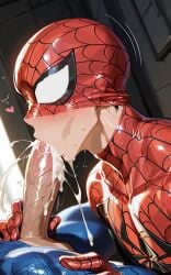 ai_generated biceps big_penis blowjob blush bodysuit cum cum_in_mouth cum_on_penis deepthroat ejaculation erection gay male male/male male_only marvel marvel_rivals mask masked_male muscular muscular_male penis penis_in_mouth spider-man spider-man_(marvel_rivals) spider-man_(series) toned_body toned_male torn_bodysuit twall97 yaoi