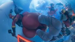 3d 3girls ass big_ass butt cand3d feet feet_focus female female_focus female_only fempyro foot_fetish huge_ass light-skinned_female light_skin pyro_(team_fortress_2) shark team_fortress_2 valve