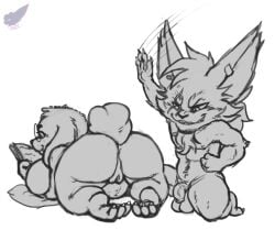 3_toes 4_fingers anthro ass balls big_breasts big_butt blind_eye body_hair book breasts butt_slap duo ear_piercing ear_ring ears_down eye_scar eyewear facial_scar feet female fennephilim_fox fingers flaccid foreskin genitals glasses grin happy_trail hi_res humanoid_genitalia humanoid_penis kled kneeling league_of_legends lying male mature_female norra_(league_of_legends) on_front penis piercing pivoted_ears pussy reading reading_book rear_view ring_piercing riot_games round_glasses scar slap smile tencent toes uncircumcised vein veiny_penis vulva yordle
