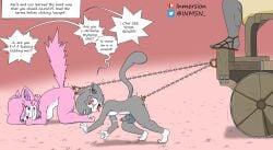 aeris_(vg_cats) anthro both_sexes_in_same_situation cat_tail domestic_cat english english_text felid feline felis female fur hi_res high_resolution highres inmersion_(artist) leo_(vg_cats) male mammal nude nude_anthro nude_female nude_male simple_background twitter_username vg_cats