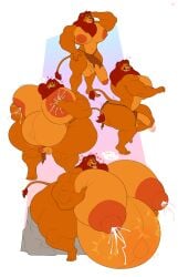 anthro ass baby_kick big_ass big_butt big_penis bobthetanuki bodily_fluids bottomwear clothing disney felid genitals hair hand_on_belly hi_res huge_cock hyper hyper_genitalia hyper_penis lactating lion loincloth male mammal moob_grab moobs mufasa muscular muscular_anthro overweight overweight_anthro overweight_male pantherine penis pregnant pregnant_male red_hair shrunk solo text the_lion_king
