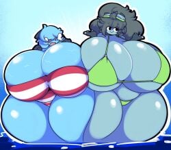 big_breasts bikini breasts cleavage dewbber dewott female furry huge_breasts hyper_breasts pokemon pokemon_(species) tagme thick_thighs wide_hips