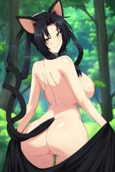 ass cat_ears cat_tail catgirl character_request completely_nude copyright_request lindaroze nipples tagme