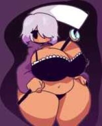 artist_request big_ass big_breasts lavender_(grimm's_hollow) tan_body white_hair