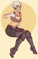 big_breasts blushypixy blushyspicy bra fighter_(spicy_quest) kaye_(blushypixy) showing_bra spicy_quest