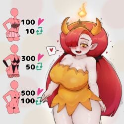 big_ass big_breasts big_breasts big_butt big_thighs big_titties clothing curvaceous curvaceous_female curvaceous_figure curvy curvy_figure curvy_hips female female_focus female_only hekapoo long_hair reboot_(artist) red_hair star_vs_the_forces_of_evil white_skin