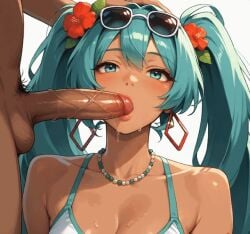 ai ai_generated blowjob brazilian fellatio female female licking_penis miku penis_in_mouth sunglasses