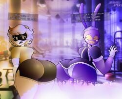 2boys ass big_ass big_butt black_eyes blush blushing bunny bunny_ears butt crossover fart fart_cloud fart_fetish farting fat_ass fat_butt femboy fully_clothed glitch_productions huge_ass huge_butt jax_(the_amazing_digital_circus) looking_back maid maid_headdress maid_jax_(the_amazing_digital_circus) maid_outfit maid_uniform male male_only murder_drones n_(murder_drones) purple_fur rabbit robot samkvevo text text_box the_amazing_digital_circus thick_ass thick_butt white_hair yellow_eyes
