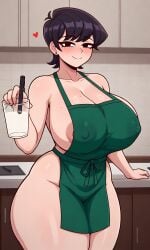 1girls ai_assisted ai_generated ass big_ass big_breasts big_butt blush breasts cafeteria hard_nipples huge_ass huge_breasts iced_latte_with_breast_milk komi-san_wa_komyushou_desu komi_shuuko milf mother naked smile solo_female starbucks tagme