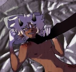 bite_mark blood_drip bruised choking clawed_fingers crying crying_with_eyes_open eyes_rolling_back fantasy gay gay_male gay_sex male mlm no_text oc original_characters pointy_ears rough_sex submissive_male trans_man twink