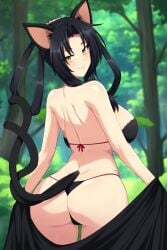 ass bra cat_ears cat_tail catgirl character_request copyright_request lindaroze panties tagme
