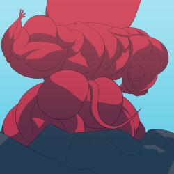 burningblaze121 demon demon_boy demon_humanoid hellboy hyper hyper_balls hyper_muscles hyper_penis hyper_testicles levionb123 muscular muscular_male