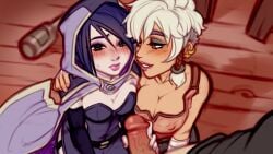 blowjob blushypixy blushyspicy comic comic_page comic_panel horny_female penis shy spicy_quest