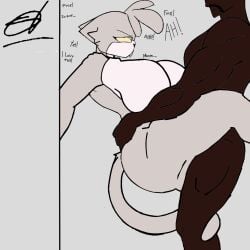 1boy 1girls acenix black_body domestic_cat female green_eyes grey_skin male youtuber youtuber_hispanic