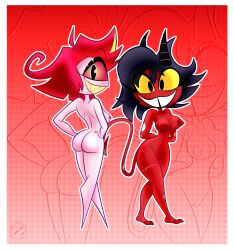 ass demon_girl hazbin_hotel helluva_boss looking_at_viewer looking_back millie_(helluva_boss) niffty nude pinup zarnacius