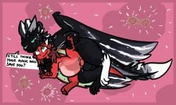 2025 aliasing animal_genitalia balls belly bizr black_body black_scales blush blush_lines bodily_fluids claws cum cum_in_uterus cum_in_vagina cum_inside digital_drawing_(artwork) digital_media_(artwork) dragon duo english_text erection european_mythology feet female female_penetrated feral feral_on_feral feral_penetrated feral_penetrating from_behind_position genital_fluids genitals green_eyes hair hi_res holding_leg horn impregnation impregnation_attempt impregnation_risk inflation internal internal_vaginal knot knotted_penis knotting large_insertion larger_male lying magic magic_inhibitor magic_user male male/female male_penetrating mythological_creature mythological_scalie mythology nervous_smile nude open_mouth orion_(bizr) ovum penetration penile penile_penetration penis pussy red_body red_scales scales scalie sex sexual_barrier_device simple_background size_difference smaller_female smile sperm_cell spoon_position spooning spread_legs spread_pussy spread_vulva spreading stomach_bulge tail text tulip_(tulipsanddragons) uterus vaginal_penetration vulva western_dragon wings