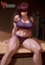 1girls 2d ai_generated ass barefeet big_ass big_breasts breasts closed_eyes deltarune erophoenix feet female female_focus full_body looking_at_viewer midriff navel neutral_expression patreon_username purple_skin reptile scalie solo solo_female susie_(deltarune) sweat thick thick_thighs toes uncensored