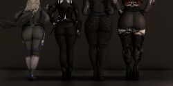 3d 4girls armor armored_female ass ass_focus behind_view big_ass big_butt bodysuit bubble_butt clothed destiny_(game) destiny_2 female fully_clothed guardian_(destiny) hand_on_hip hands_on_hips high_heels hunter_(destiny) miniskirt multiple_girls presenting presenting_ass size_comparison size_difference skirt that_one_spartan thick thick_ass thick_legs thick_thighs thighhighs tight_clothing titan_(destiny) viewed_from_behind warlock_(destiny)