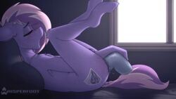 16:9 2019 anal anal_masturbation anthro balls berry_frost closed_eyes digital_media_(artwork) dildo equid equine fan_character freckles hi_res male male_only mammal masturbation my_little_pony nude penetration sex_toy solo toying_self wallpaper whisperfoot