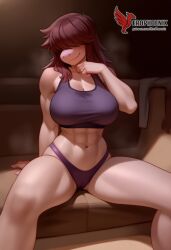 1girls 2d ai_generated ass barefeet big_ass big_breasts breasts closed_eyes deltarune erophoenix feet female female_focus full_body looking_at_viewer midriff navel neutral_expression patreon_username purple_skin reptile scalie solo solo_female susie_(deltarune) sweat thick thick_thighs toes uncensored
