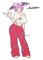barefoot bush celebelian darkstalkers high_waisted_thong lilith_aensland pajamas succubus