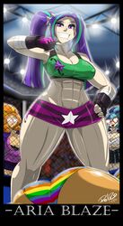 abs adagio_dazzle aria_blaze boxing boxing_gloves cage_match defeated equestria_girls female_focus fighting_ring friendship_is_magic green_shirt highres knocked_down miniskirt multicolored_hair muscular muscular_female my_little_pony public purple_eyes purple_skirt rainbow_dash_(mlp) rainbow_panties rainbow_rocks ronzo shonuff shonuff44 smile smug sonata_dusk straight_hair tank_top thick_thighs twintails watching wide_hips