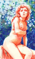 beautiful belly_rolls breasts colorful colorful_background greek_mythology natural_breasts nude nude_female nudity psyche psyche_(greek_mythology) statue stomach_rolls vibrant vibrant_colors