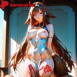 ai_assisted ai_generated boobs_out breasts breasts_out brown_hair canine chinese_clothes cute cute_face detailed_background dog_ears dog_tail female female_focus female_human female_only hair hairband legs light-skinned_female light_body light_skin long_hair more_at_source nipples patreon pink_nipples pussy pussy_juice pussy_juice_drip red_eyes samandraai sex_from_behind sexy sexy_armpits sexy_clothing sexy_dress sexy_female tail tails tits_out uncensored wet wet_body wet_clothes wet_clothing wet_pussy wet_skin ye_shunguang zenless_zone_zero