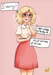 1female 1girls after_fellatio after_oral after_sex blonde_female blonde_hair blush blush_lines clothed clothed_female comic comic_page comic_panel cuckold cuckolding cuckquean cum cum_drip cum_on_body cum_on_face cum_on_hair curled_hair curly_hair female female_focus female_only freckles freckles_on_face glasses green_eyes implied_fellatio implied_oral implied_sex lidipon nerd nerdy_female original original_artwork original_character original_characters shirt short_hair skirt solo solo_female solo_focus