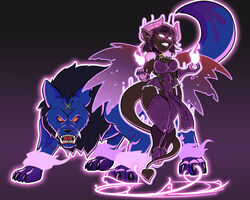 1animal cape clothing creature dark_skin demon demon_girl familiar feline feral imp magic magic_user magic_user_outfit monster open_mouth regret_everything ri'ven shortstack smile succubus