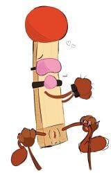 anus battle_for_dream_island battle_for_dream_island_again bfb bfdi bfdia blindfolded bondage gag_ball handcuffed match_(bfdi) object_shows pussy pussy_juice spread_legs