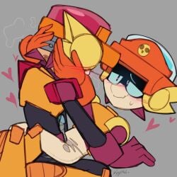 keyimeli brawl_stars larry_(brawl_stars) lawrie_(brawl_stars) yaoi incest gay robot robot_boy twins robot_penis spanish_text male/male brothers brother/brother twink missionary_position missionary cum oil_cum horny horny_male heart_symbol blushing ripped_clothing colored love