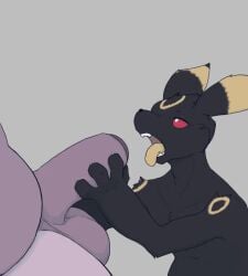 1boy 2020s 2023 3_fingers ambiguous_gender animated animation anthro balls belly big_penis black_fur black_nose duo ear eeveelution flaccid foreskin fur furry game_freak genitals grabbing grabbing_penis gray_background grey_background handjob hands_on_penis holding holding_penis humanoid_genitalia humanoid_penis imminent_oral interspecies itisd9 larger_male male male/ambiguous mp4 nintendo no_sound open_mouth partially_retracted_foreskin paws penis pok&eacute;mon_(species) pokemon purple_balls purple_body purple_penis purple_skin red_sclera side_view simple_background slightly_chubby slightly_chubby_anthro slightly_chubby_male tagme teeth thick_penis tongue tongue_out two_tone_body two_tone_fur umbreon unretracted_foreskin video white_eyes yellow_fur yellow_tongue