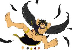 1boy abs angel ass balls ballsack barefoot black_hair boner colored dark_hair dark_pit erection feathers feet foreskin humanoid intact kid_icarus male male_nipples male_only male_pubic_hair muscles muscular muscular_male nintendo partially_retracted_foreskin pecs penis penis_out perineum red_eyes schizoid scrotum semi-erect smile smiling smooth_penis smooth_skinned_male smug solo testicles twink uncircumcised uncut wings yaoi