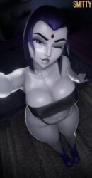 3d big_breasts dc dc_comics huge_breasts rachel_roth raven_(dc) selfie smitty34 tagme teen_titans wink winking winking_at_viewer