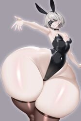 1female 1females 1girls ass_body black_blindfold blindfold blue_eyes breasts bunny_ears bunnysuit drakengard female female_only girl girl_only hyper hyper_ass hyper_hips hyper_thighs light-skinned_female light_skin mole_under_mouth navel nier nier:_automata nier_(series) small_breasts solo solo_female solo_girl thethighmessiah thick_thighs thighhighs thunder_thighs very_wide_hips white_hair yorha_2b