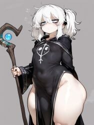 1girls ai_generated big_ass blue_eyes bubble_ass bubble_butt commission curvy_female curvy_figure dark_souls dungeons_and_dragons elden_ring hand_on_hip lily_buns mage magic_user magical_girl oatmealdood oblivion oc original pale-skinned_female shortstack skyrim small_breasts solo_female solo_focus staff the_elder_scrolls thick_ass thick_hips thick_legs thick_thighs tight_clothing tight_fit voluptuous_female white_hair
