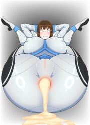 1girls after_sex anal anal_sex arms_behind_head bodysuit breasts erect_nipples erection_under_clothes female female_focus female_only heroine kamen_rider kamen_rider_fourze_(series) kamen_rider_nadeshiko large_breasts legs_up looking_at_viewer nadeshiko_(kamen_rider_fourze) nipples short_hair silver_bodysuit skin_tight skintight_bodysuit spread_legs spreading thick thick_ass thick_thighs thighhighs thighs