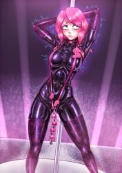 anal_beads anal_insertion anal_sex big_breasts blue_eyes blush bodysuit breast breast_squeeze choker choker_collar crowd crowd_watching egg_vibrator embarrassed exhibitionism exhibitionist female female_only fetish hair_ornament jojo's_bizarre_adventure jojolion lace lace_trim latex latex_clothing latex_suit long_gloves mr.bones22 nightclub pink_hair pole pole_dancing public rubber rubber_clothing rubber_suit sling_bikini sweat sweatdrop thick_thighs thighhighs vibrator vibrator_in_pussy vibrator_under_clothes wide_hips yasuho_hirose