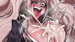 1boy 1girls 2024 2d 2d_(artwork) big_breasts blonde_hair blue_eyes blush boob_window boobjob breast_squeeze breasts breasts_bigger_than_head clothed clothed_paizuri crazy cum cum_on_breasts cumming cumshot danganronpa danganronpa:_trigger_happy_havoc danganronpa_(series) danganronpa_1 embo emboquo engulfing_paizuri enjoying female gyaru hair_ornament huge_breasts junko_enoshima large_breasts light-skinned_female light_skin long_hair looking_pleasured male naked naked_male open_mouth paizuri sex sound sound_warning tagme tie titjob tongue tongue_out twintails video yaggayooga