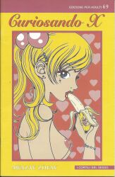 1girls 2010s 2016 awazay_zofay banana blonde_hair blue_eyes breasts cover ear_piercing female female_only gokinjo_monogatari hair_ornament light-skinned_female light_skin lipstick mikako_kouda naked neighborhood_story nipples nude nude_female parody parody_comic pink_nipples red_lipstick solo translation_request twintails