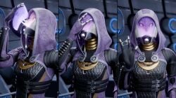 alien cum_in_clothes cum_in_helmet cum_in_mask cum_in_mouth cum_on_face cum_on_hand cumstring drowning_in_cum loads_of_cum mass_effect offmodelstudio peace_sign quarian tali'zorah_nar_rayya three_fingers