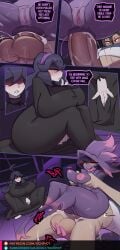 1boy 2girls ahe_gao anal anal_insertion anal_orgasm anal_penetration anal_sex biting_lip bodily_fluids breast_grab breasts calem_(pokemon) caressing_testicles comic cum dialogue female female_focus female_orgasm female_penetrated game_freak generation_4_pokemon hex_maniac hex_maniac_(pokemon_xy) looking_pleasured male male/female male_penetrating male_penetrating_female masturbation masturbation_through_clothing mismagius nintendo orgasm orgasm_face penis_in_ass pleasured pokemon pokemon_(species) pokephilia schpicy watching watching_sex