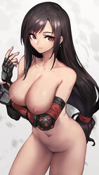 1girls areolae ass big_ass big_breasts black_hair breasts brown_eyes cleavage digital_media_(artwork) earrings female female_focus female_only final_fantasy final_fantasy_vii fingerless_gloves functionally_nude gloves hair_ribbon hi_res highres hips huge_breasts jewelry large_breasts legs long_hair looking_at_viewer navel nipples nude oopartz_yang pose posing simple_background solo solo_female solo_focus standing thick_thighs thighs tifa_lockhart very_long_hair white_background