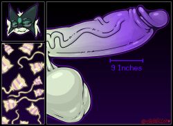 ambiguous_fluids anthro balls big_balls big_penis blush bodily_fluids chart cum description eyewear fan_character felid feline fertility_analysis foreskin generation_9_pokemon genital_fluids genitals glasses hi_res male mammal meowscarada nintendo penis pokemon pokemon_(species) presenting presenting_penis purple_penis round_glasses saggy_balls smug solo sperm_cell stefan_(stefan_bestus) unusual_bodily_fluids unusual_cum unusual_genital_fluids velvetdraw
