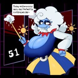 1:1 absurd_res big_breasts black_border black_eyes blue_body blue_bottomwear blue_clothing blue_eyeshadow blue_skirt blue_topwear blush blush_lines blush_stickers border bottomwear breasts cleavage clothed clothing darkner deltarune deltarune_chapter_3 dialogue elemental_creature elemental_humanoid elnina_(deltarune) english_text eyelashes eyeshadow female female_only front_view gallo_wazavi hair hand_on_hip hi_res huge_breasts humanoid makeup news news_report news_reporter open_mouth questionable rectangular_speech_bubble skirt solo speech_bubble suggestive suggestive_look text toby_fox toby_fox_(copyright) topwear twitter_link undertale_(series) weather_report white_clothing white_hair white_topwear wide_hips yellow_bottomwear yellow_clothing yellow_skirt