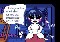 black_hair breasts hellescape manica_(hellescape) moaning raped_female ringroach_(hellescape) shortstack tongue white_body