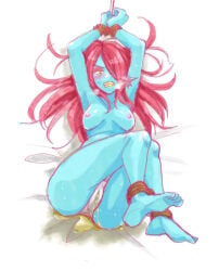 1girls amane_kjfk angry angry_face blue_skin blush bondage boobs bound bound_pee breasts breasts_out embarrassed embarrassed_nude_female feet feet_up female female_only hair_spread_out hands_tied humanoid legs_together legs_up marine marine_humanoid monster_girl naked nipples nude omorashi panties pee_puddle peeing peeing_self pink_nipples red_hair sitting sitting_on_chair tear tearing_up tears tied_legs tied_up undertale undertale_(series) undyne wet_panties wetting wetting_self white_panties