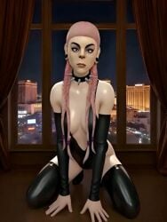 3on3freestyle ai_generated animated ass bouncing bouncing_breasts cindy fetish_wear gif latex nipples petite petite_body petite_breasts petite_female petite_girl petite_tits sexy sexy_pose tits