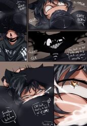 2d 2d_(artwork) 2d_artwork art_trade balls_on_face big_cock big_dick big_penis birthday choking_on_cock cock_drunk cum cum_inside dialogue excessive_cum excessive_genital_fluids face_fucking femboy feminine_male forced_oral gay grabbing_partner gulp gulping head_grab head_grabbing heart-shaped_pupils heart_eyes hoddym3 irrumatio large_cock large_dick large_penis male_on_femboy malx musk onomatopoeia oral_penetration oral_sex roblox robloxian stupidzewl suffocating suffocation sweat sweaty sweaty_balls tagme yaoi